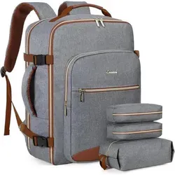 LOVEVOOK Handgepäck Rucksack 40L für Damen - Vielseitiger 40L Rucksack mit separatem Laptopfach für bis zu 17,3 Zoll. Wasserdicht und langlebig, ideal für Reisen, Geschäftsreisen oder Wandern. Praktisches Koffer-Design für einfaches Öffnen und seitlichen Griff.