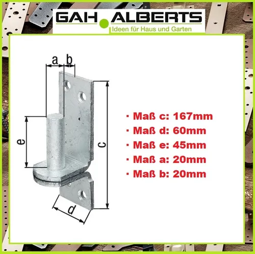 Gustav Alberts Haken auf Platte 3301/K3/DI/20 mm - 311308