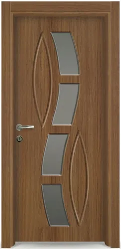Braune Innentür mit Glaseinsätzen - Moderne Designer-Tür - Hochwertige, feuchtigkeitsbeständige Innentür mit milchigem Reeded-Glas. Ideal für jeden Raum, bietet Stil und Funktionalität mit einfacher Montage. Maße: 90 x 200 cm.