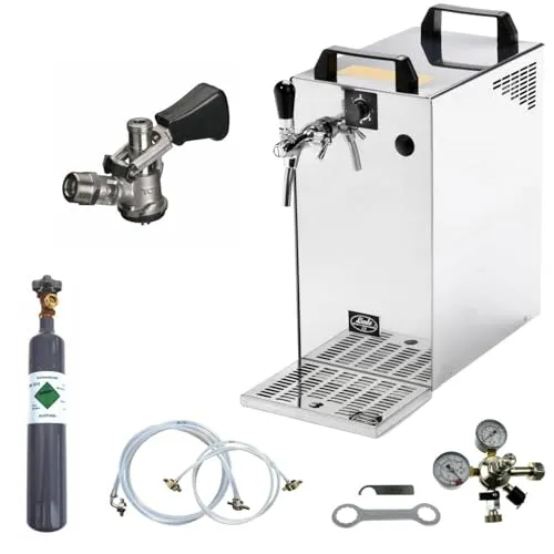 Bierkühler BieTal® Bierzapfanlage 60 Liter - Komplettset für perfekte Partys - Zapfanlage für 25-50 Personen, kühlt bis zu 60 Liter Bier pro Stunde und ist in nur 2-5 Minuten zapfbereit. Komplettset mit allem Zubehör für sofortigen Einsatz!