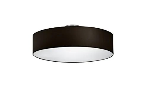 lightling modern Deckenleuchte in nickel matt, Stoffschirm schwarz, exkl. 3 x E27 max. 60W, ø 50 cm, Höhe: 20.5 cm