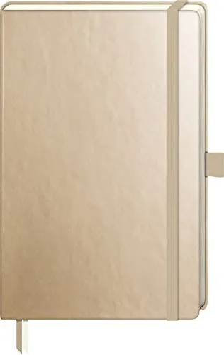 Brunnen 105554891 Notizbuch Kompagnon Metallic (Hardcover Einband, 9,5 x 12,8 cm, dotted, 192 Seiten) 1 Stück Goldfarben