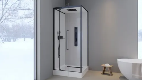 MARWELL Komplettdusche White Square 90 x 90 cm – Elegante Eckdusche mit Regendusche - Duschkabine mit hochwertigem Aluminiumprofil, einfache Montage ohne Silikon und luxuriöser Regendusche – die perfekte Lösung für Ihr Badezimmer.