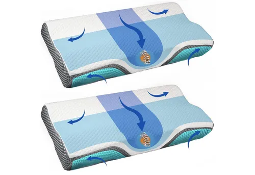 Esun Anti-Schnarch-Kissen Nackenstützkissen, Kopfkissen, Nackenkissen Seitenschläferkissen, Füllung: Memory foam, Seitenschlafer, Rückenschlafer, Bauchschlafer, Set, Kissen vom OEKO-TEX® und CertiPUR Getestet, Nackenkissen, Kopfkissen für Erwachsene