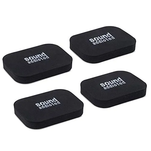 Sound Addicted Isolationspads für Soundbar – Anti-Vibrations-Schaumstoff-Pads, Füße (4 Stück) 8,9 x 6,3 x 1,6 cm, geeignet für die meisten Soundbars – BarPads (rechteckig)