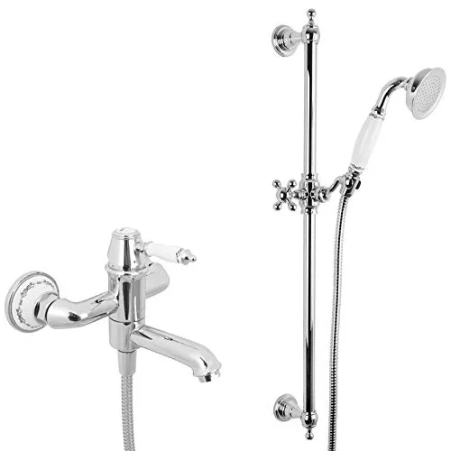 Welfenstein Nostalgie Badewannen-Set NX-41W mit Brausestange Retro