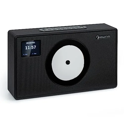Auna Radio für Küche & Bad, DAB Radio mit CD Player zur Wandmontage, DAB Plus mit Bluetooth, DAB/DAB+/FM, LCD Display, MP3, Streaming, Digitalradio Klein, mit Wecker & Fernbedienung