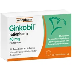 Ginkobil ratiopharm 40mg mit Ginkgo biloba