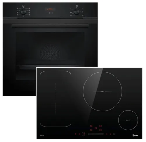 Siemens Backofen HYDROLYSE AUSZUG + Midea FLEX-Induktionskochfeld 77cm