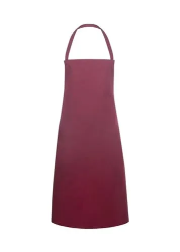 Karlowsky BLS 3 PURE Latzschürze BASIC, 65% Polyester/35% Baumwolle, Bordeaux, Einheitsgröße, Einheitsgröße, 75cm x 100cm