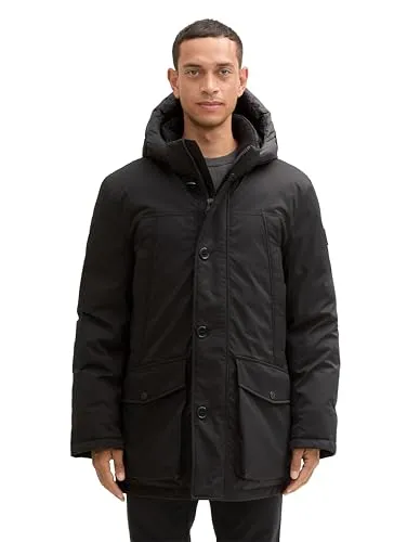 TOM TAILOR Herren Arctic Winterpaka 1041321 mit abnehmbarer Kapuze - Funktionsjacke für Herbst und Winter, langer, warmer Parka aus pflegeleichtem Polyester mit praktischem Stauraum und isolierender Funktion.