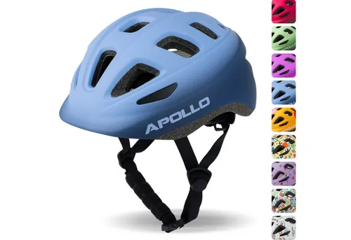 Apollo Kinder Fahrradhelm - Verstellbarer Multisport Helm für Jungen und Mädchen - Multisport Fahrradhelm für Kinder ab 3 Jahren, Größenverstellbar von 48-56 cm. Robuste Außenschale, 17 Belüftungslöcher für hohen Tragekomfort und Sicherheit beim Radfahren, Rollerfahren und mehr.
