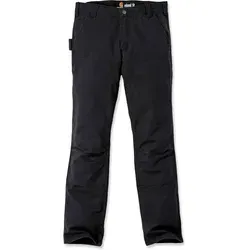 Carhartt Stretch Duck Double Front Freizeithose Gr 38 - Length: 32 - Abriebfeste Arbeitshose mit leichtem Stretch und praktischen Werkzeugtaschen in Schwarz, ideal für den Alltag. Hochwertige Materialmischung für optimalen Komfort und Bewegungsfreiheit.
