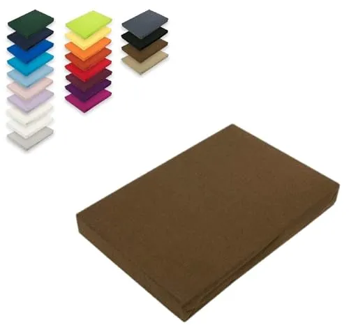 EXKLUSIV HEIMTEXTIL Topper Jersey Spannbettlaken 100% Baumwolle - Spannbetttücher, 100% Baumwolle, Öko-Tex zertifiziert, mit Rundumgummizug für perfekten Sitz und faltenfreie Oberfläche, pflegeleicht und waschbar bis 60°C, ideal für Topper bis 12 cm Steghöhe.
