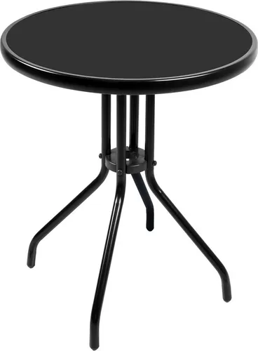 Linder Exclusiv Gartentisch BISTRO MC330850BB 70x60 cm - Gartentisch mit modernem Design, massiven Metallgestell und gehärteter Glasplatte. Ideal für Garten, Balkon oder Terrasse, wetterfest und ganzjährig nutzbar. Platz für 2-4 Personen.