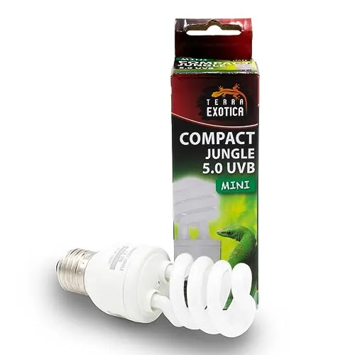 Terra Exotica Compact Mini UVB 13 Watt Vollspektrum-Tageslichtlampe - Auswahl zwischen 2.0, 5.0 und 10.0 UVB Lampen für Ihr Terrarium (Jungle 5.0 UVB)