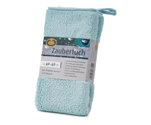 Gözze - Zaubertuch, Sehr saugstarkes Mikrofasertuch, 600 g/m², Reinigungstuch für Bad, Küche und Auto, 40 x 40 cm - Mint