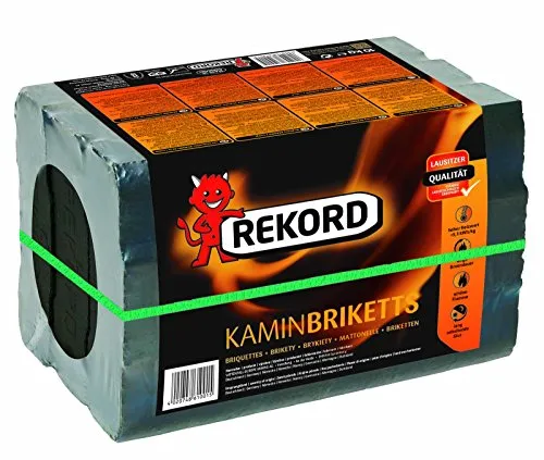 Energie Kienbacher Braunkohle Briketts 10 kg - Holzkohle für Kamin und Ofen, hochwertige Brennstoffqualität mit hoher Energiedichte für effiziente Wärme und umweltfreundliche Verbrennung.
