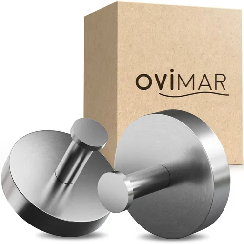 ovimar Handtuchhaken 2er Set Hirstholm z. Bohren Edelstahl silber Handtuchhalter