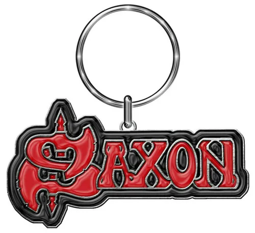 SAXON SCHLÜSSELANHÄNGER # 2 FIRST LP LOGO KEYRING KEYCHAIN SCHLÜSSELRING 5x2,5cm