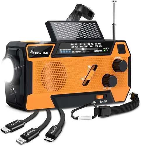 Notfallradio Solar & Kurbel 4000mAh mit Powerbank