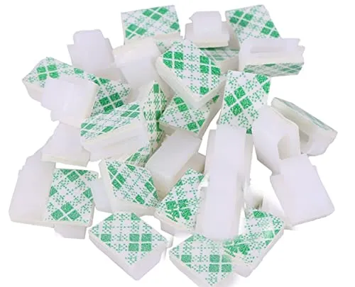 Kabelclips Kabelhalter selbstklebend weiß Kabelklemmen für Schreibtisch geeignet zur Befestigung von Ladekabel Lichterkette & Netzkabel Kabelbinder Kabelführung Kabelmanagement Kabel Organizer (40)