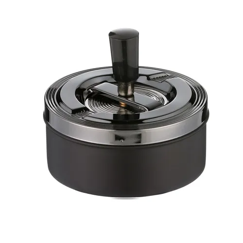 Angelo Schleuderaschenbecher / Drehascher schwarz/ anthrazit-metallic, 11 cm