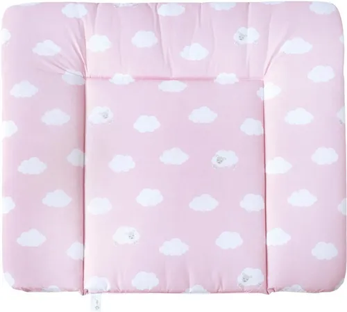 roba® Wickelauflage Kleine Wolke, rosa - Wickelauflage für Babys, feucht abwischbar und ideal für die sichere Wickelzeit, Maße: 85x75 cm, in sanften Rosa- und Weißtönen.