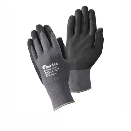 fortis Handschuh Fitter Maxx - Größe 10, atmungsaktiv und flexibel mit Nitril-Schaum-Beschichtung für optimalen Nass- und Trockengriff