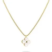 Tamaris Halskette TJ-0512-N-45 IP Gold - Ketten für Damen, elegante Halskette aus Edelstahl mit floralen Glasperlen-Anhänger, perfektes Geschenk für besondere Anlässe