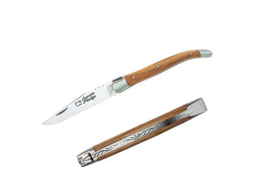 LAGUIOLE Spatengabel Laguiole Au sabot - Taschenmesser mit Olivenholz-Griff