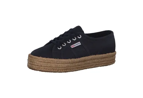 Superga Damen Leinenschuhe S00CF20 Sneaker blau 40 EU - Sneaker in Navy, aus 100% Textil, ideal für lässige Outfits und hohen Tragekomfort mit einer Absatzhöhe von 3,5 cm.