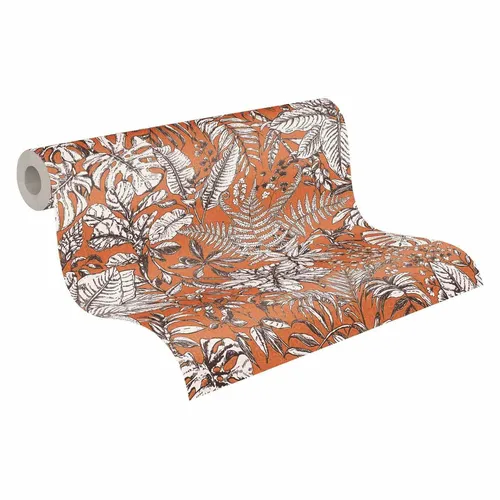 Daniel Hechter Vliestapete Dschungeltapete 10,05 m x 0,53 m orange weiß braun 375204 37520-4