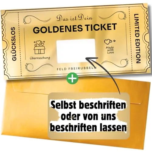 Matilda Home Gutschein zum selber ausfüllen mit Rubbelaufkleber - Rubbelkarte zum beschriften - Geburtstag, Geschenk für Sie, Muttertags Karte, Jahrestag, Vatertag, Goldenes Ticket