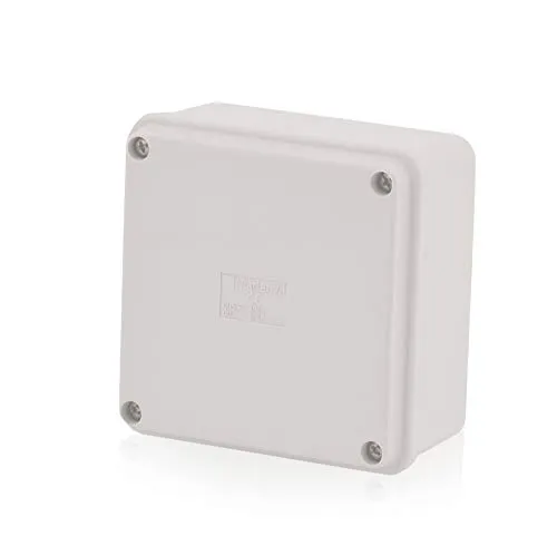 Aufputz Installationsgehäuse, Abzweigkasten Kunststoffgehäuse mit Schraube | 100x100x65mm | IP65 | Verteilerkasten Leergehäuse Industriegehäuse, Abzweigdose, Schaltschrank