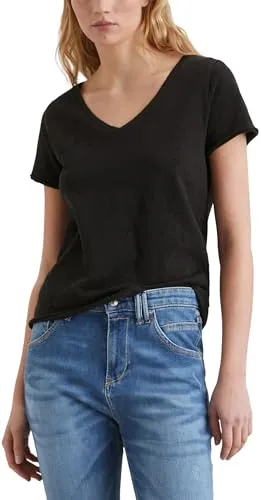 MARC O'POLO Damen B41238551135 T-Shirt, Schwarz, XXS EU - T-Shirt für Damen von Marc O'Polo, aus hochwertiger Baumwolle für optimalen Tragekomfort und stilvolles Design.