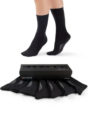 Camano Socken Comfort (7 Paar) in Schwarz, Größe 43-46 - Bequeme, lange Socken in Geschenkbox für optimalen Tragekomfort. Atmungsaktiv und elastisch – ideal für den täglichen Einsatz.