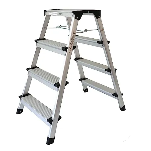 Klappbare Leiter 4 Stufen aus Aluminium