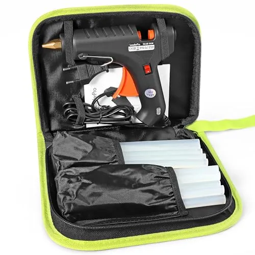 LeaderPro Heißklebepistole, Kleber für DIY Handarbeit, Klebepistole mit 11mm x 190mm x 20 Kleber Sticks und Werkzeugstasche (60W)