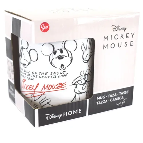 Tasse mit Disney Mickey Mouse Motiv ca. 325ml aus Keramik ca. Ø 8 x 9,5cm Skizze