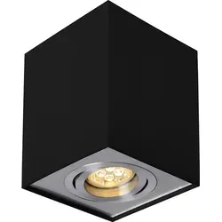 LED Deckenleuchte Aufbauleuchte Downlight Eckig 6,5W GU10 4000K neutralweiß Aluminium schwarz schwenkbar - Schwarz
