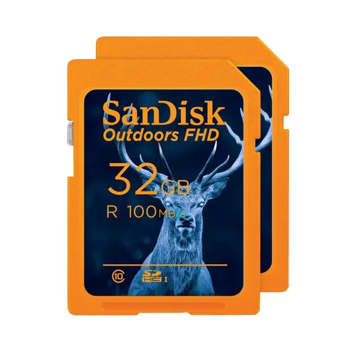 Produktbild SANDISK Outdoors FHD 2er Pack, SDHC SD-UHS-I-Karte, 32 GB, 100 MB/s