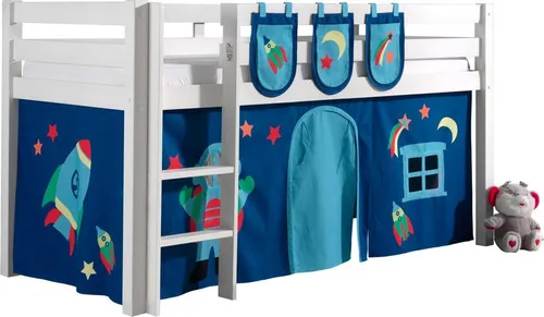 Spielbett Pino mit Textilset in Weiß