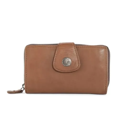 Cas8 Geldbörse Damen Molly, Portemonnaie mittel, Portmonee Leder, RFID-Schutz, Klassisch und kompakt, Damengeldbörsen für den Alltag, Business, Büro