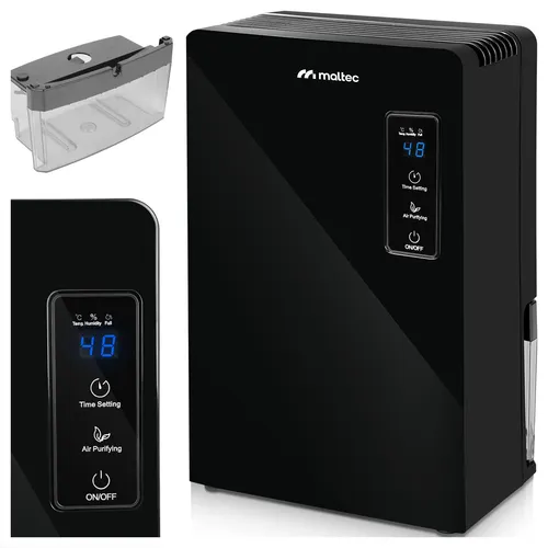 MalTec Luftentfeuchter DH-2200 - Effizienter elektrischer Lufttrockner - Luftentfeuchter mit 2200ml Kapazität, Timer und geräuscharmem Betrieb unter 36dB, ideal für eine komfortable Raumluftqualität.