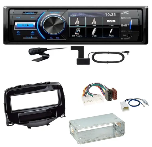 JVC KD-X561DBT DAB+ Bluetooth Einbauset für Toyota Aygo, Citroen C1, Peugeot 108