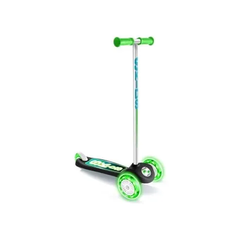 Steering Scooter Lightning Wheels SKIDS Control - Kinderscooter mit 3 stabilen Rädern und leuchtenden Vorderrädern (kein Akku nötig) für sicheres Fahren und Spaß im Freien. Anti-Rutsch Deck und Hinterradbremse sorgen für zusätzliche Sicherheit.
