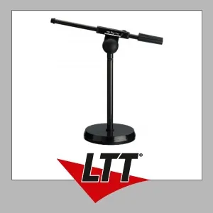 IMG Stageline MS-100/SW Mikrofonstativ - Mikrofon-Tisch- und -Bodenstativ mit variablem Ausleger und höhenverstellbar von 365-550 mm, ideal für Studios und Live-Events.