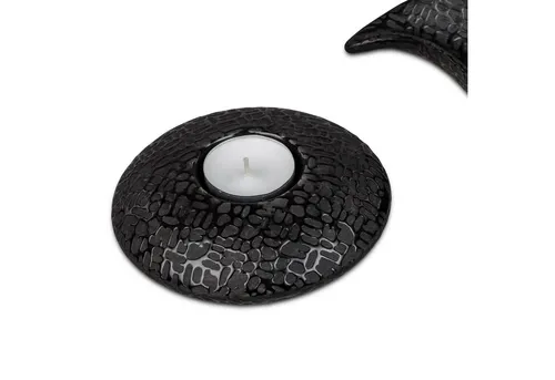 formano Teelichthalter Modern Black, Farbe: Schwarz, Motiv: Struktur