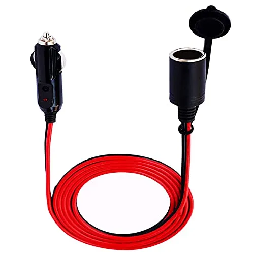 Dongge 2m KFZ Verlängerungskabel Zigarettenanzünder Buchse Stecker 16AWG Hochleistungskupferkabel aus reinem Kupfer mit 12V/ 24V Adaptersteckdosen 15A
